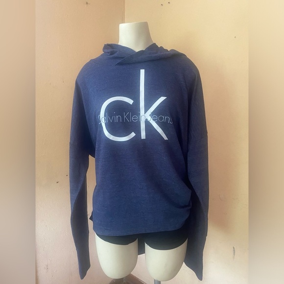 Calvin Klein Blue Long Sleeve Boxy Sweatshirt - Picture 2 of 11